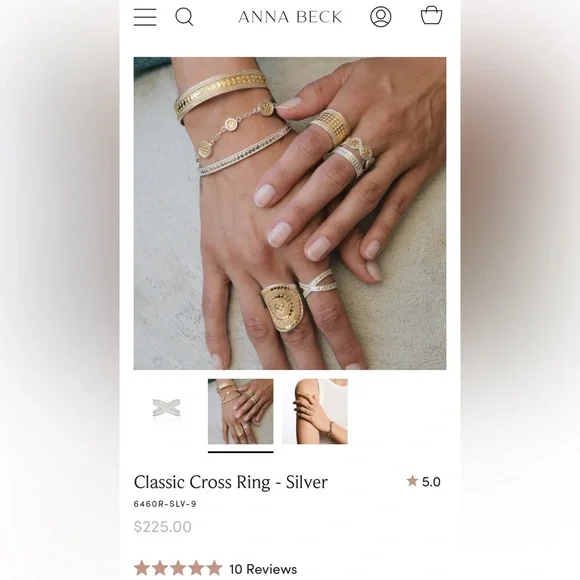 Anna Beck Two-Tone Pavé Ring Set in Gold & Silver - Picture 12 of 13